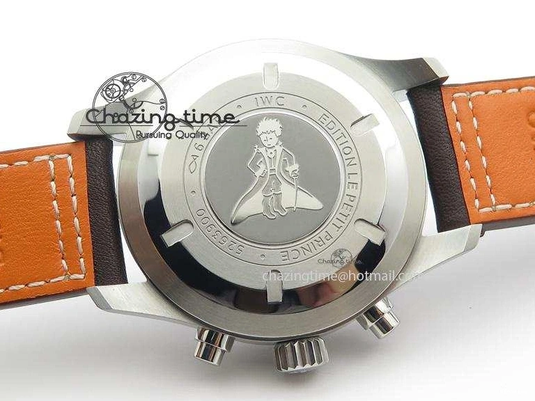 MIROTIME 1220 HighQuality Pilot Chrono 377714 “Le Petit Prince” ZF Best Edition Blue Dial On Brown Leather Strap A 7309